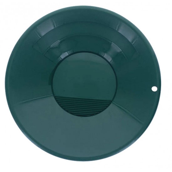 10" Bottom and side Riffles, Green Plastic Gold Pan