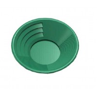 10" Gold Pan, Dual Riffles (3" x 1/4" Deep Riffles, Micro Riffles), Plastic Body, green Color