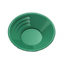 10" Gold Pan, Dual Riffles (3" x 1/4" Deep Riffles, Micro Riffles), Plastic Body, green Color