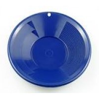 10" Gold Pan, Dual Riffles (3" x 1/4" Deep Riffles, Micro Riffles), Plastic Body, Blue Color