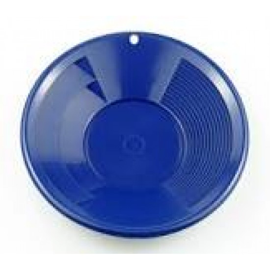 10" Gold Pan, Dual Riffles (3" x 1/4" Deep Riffles, Micro Riffles), Plastic Body, Blue Color